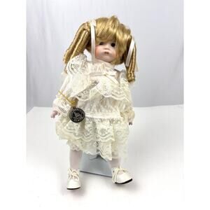 VTG Brinns Collectible Edition Doll “Heidi” Porcelain Doll with Stand